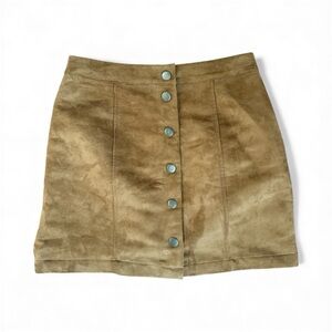 Old Navy Tan Snap-Front Mini Skirt